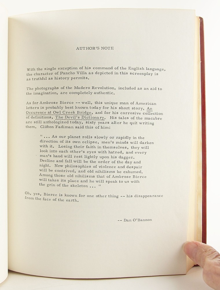Rare 1972 First Dan O'Bannon ('Alien') Script The Devil In Mexico Leather Bound