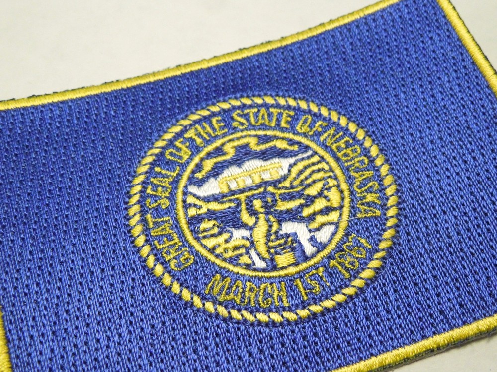 Nebraska State Flag Seal Embroidered Iron On Patch