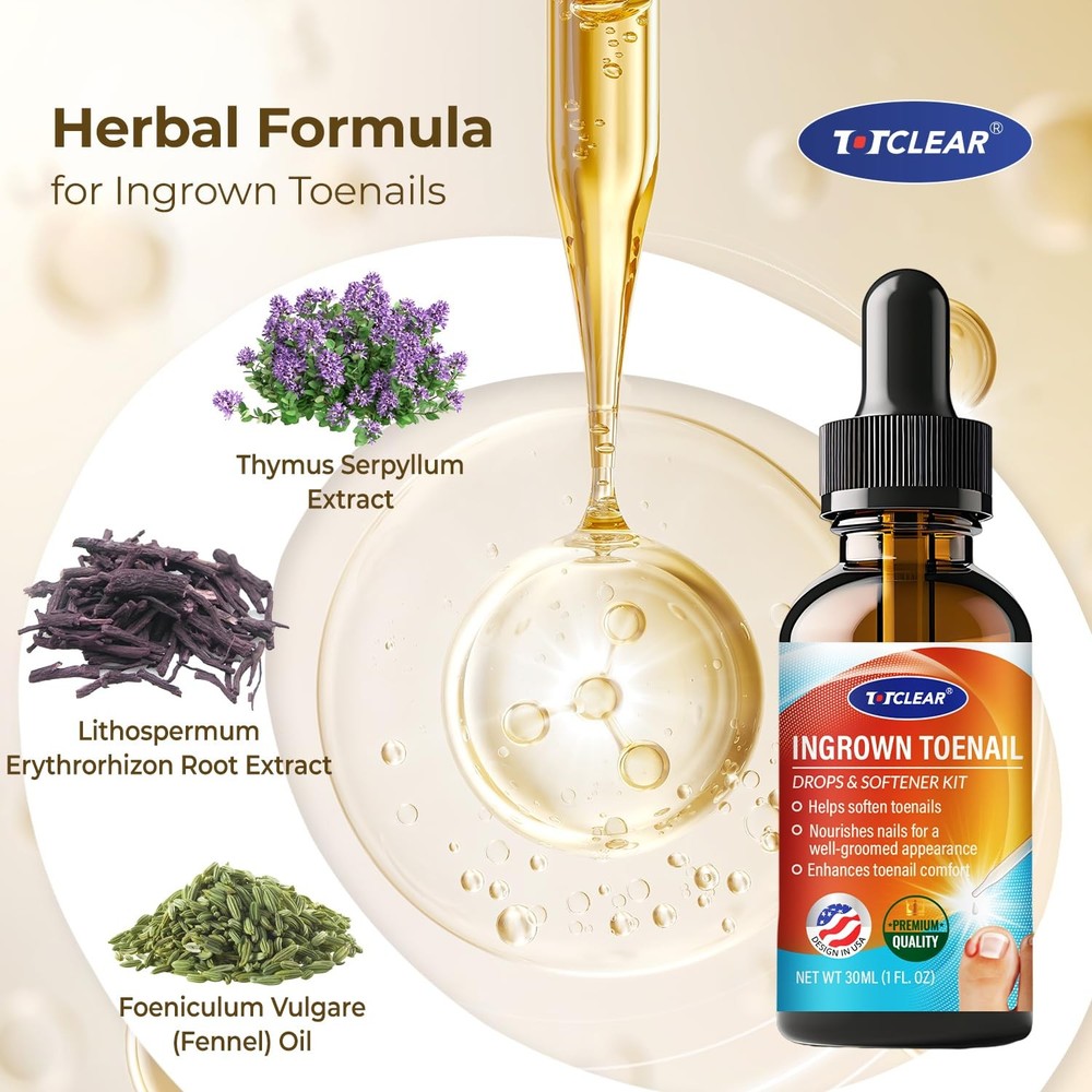 Ingrown Toenail Relief Kit - Tool Drops - 30ml - Effective Solution