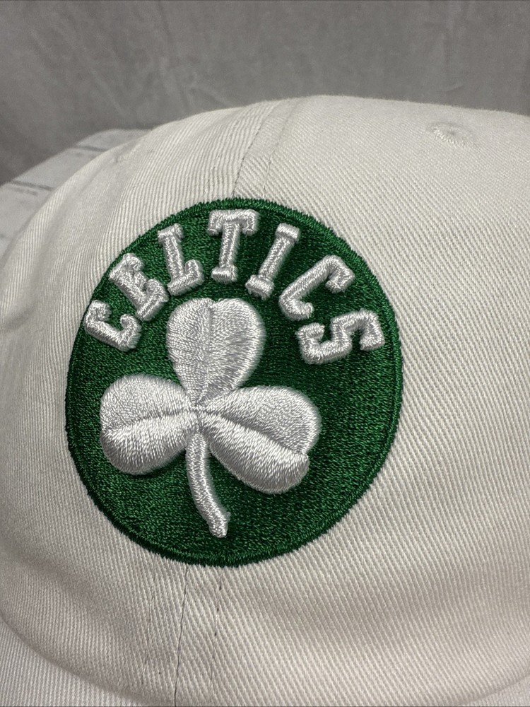 Boston Celtics NBA '47 Brand White Clean Up Strapback Adjustable Hat