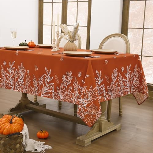 Fall Tablecloth Rectangle 60x102 Inch, 60" x 102" (Rectangular) Leaf Rust