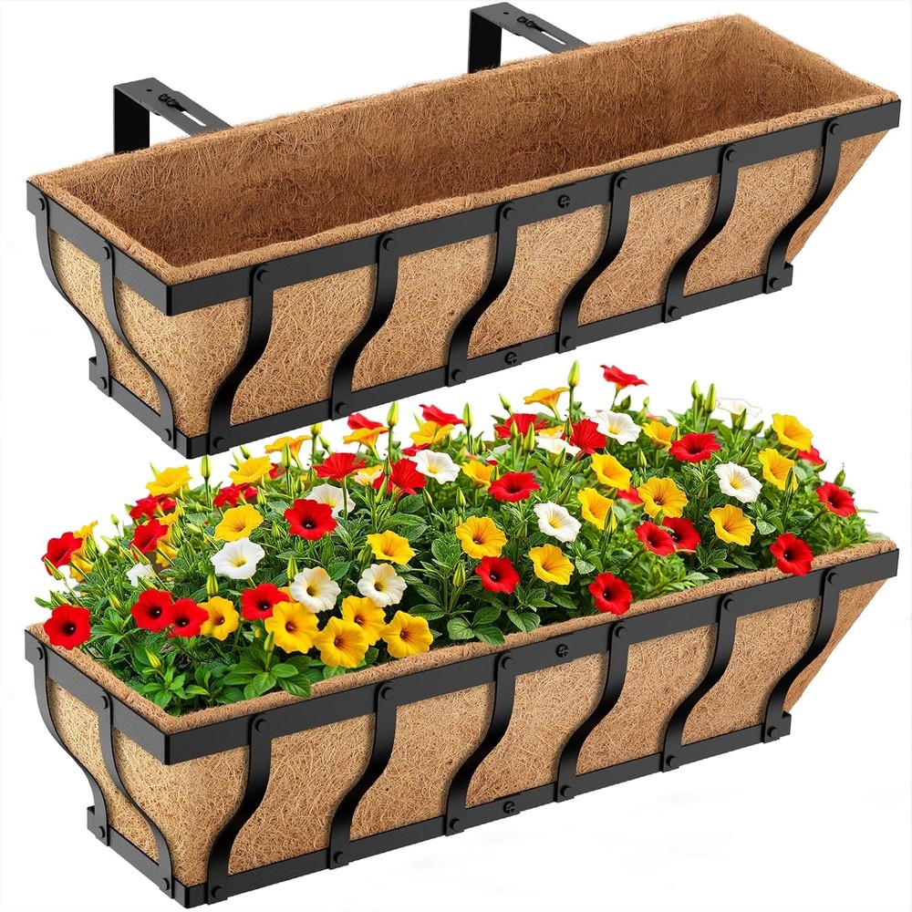 Railing Planter Boxes Heavy Duty Window Box Planters Adjustable Balcony Planters