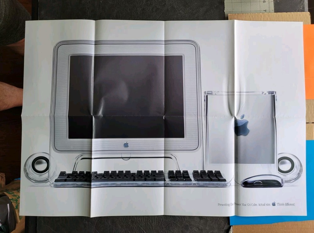 Apple Power Mac G4 Cube Computer Promo Poster Ad Magazine Insert 2000