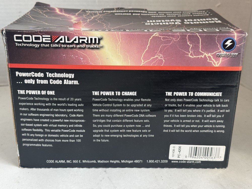 Code Alarm Remote Security Keyless Entry System Car Alarm PC 4200