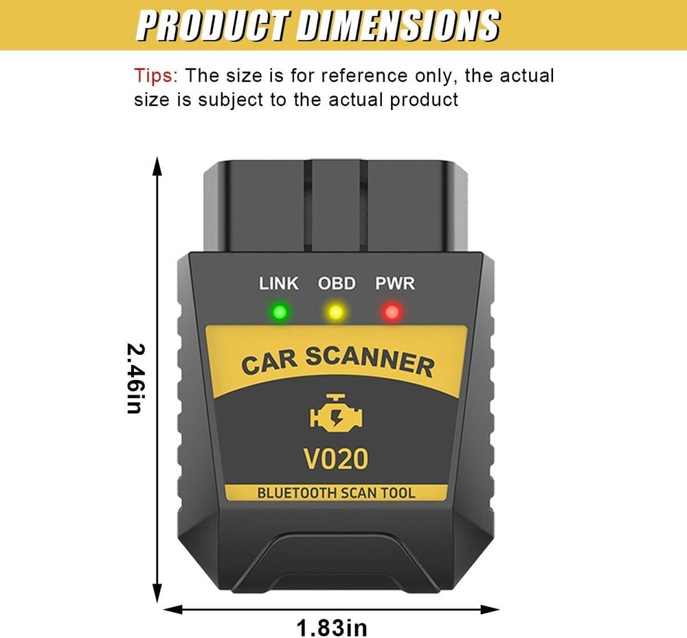 OBD2 Scanner Reader, Car Code Reader Connect to Phone, Auto Diagnostic Scan Tool