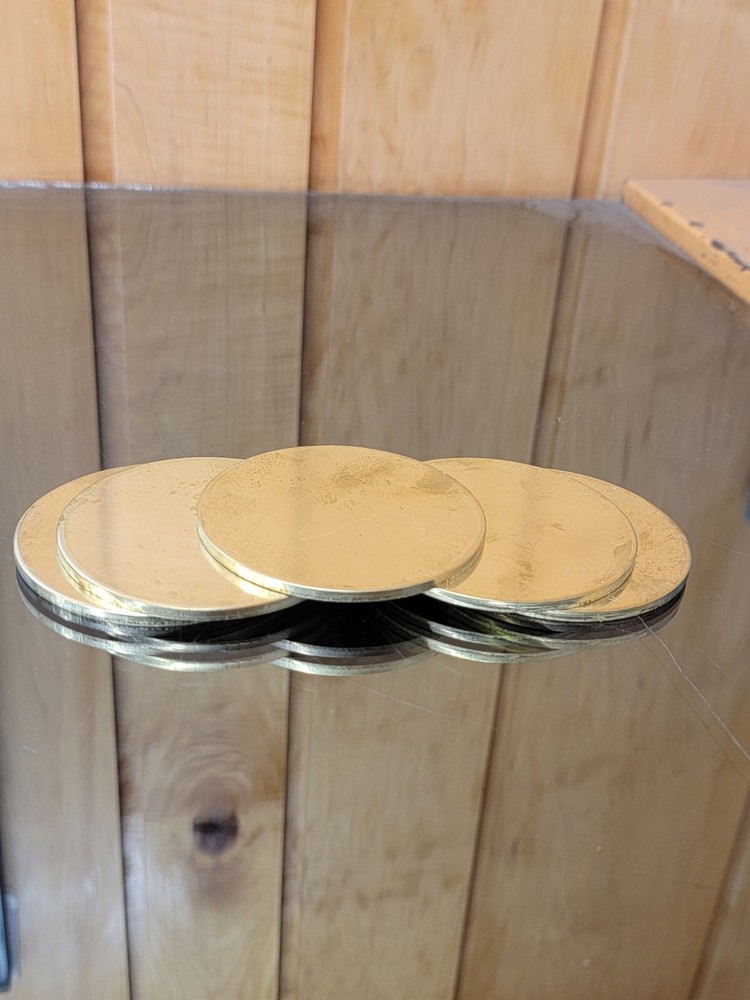 Brass Disk Circle Blanks 3" Diameter 1/8'' Thick 5 Pieces Disc Discs Disks