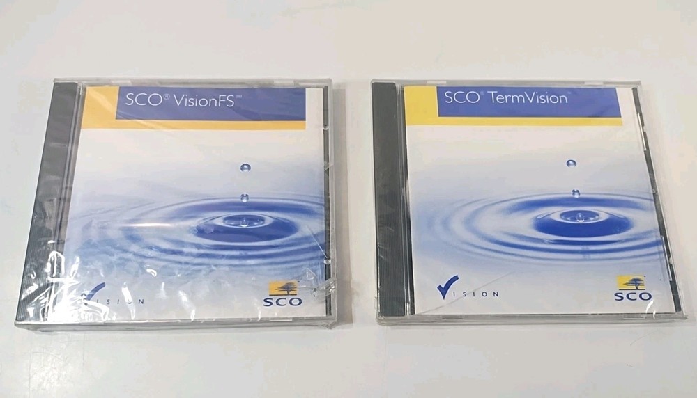 Vintage 90's SCO OpenServer Software ~ TermVision & VisionFS ~ Sealed CD-ROM PC