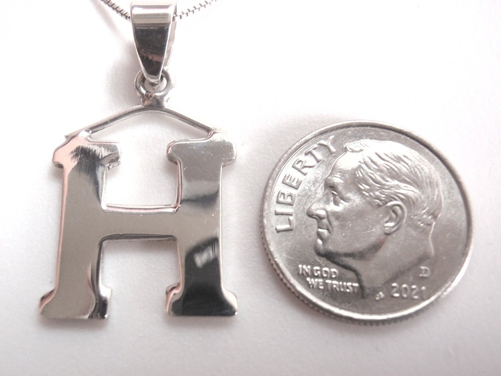 The Letter "H" 925 Sterling Silver Pendant h Initial