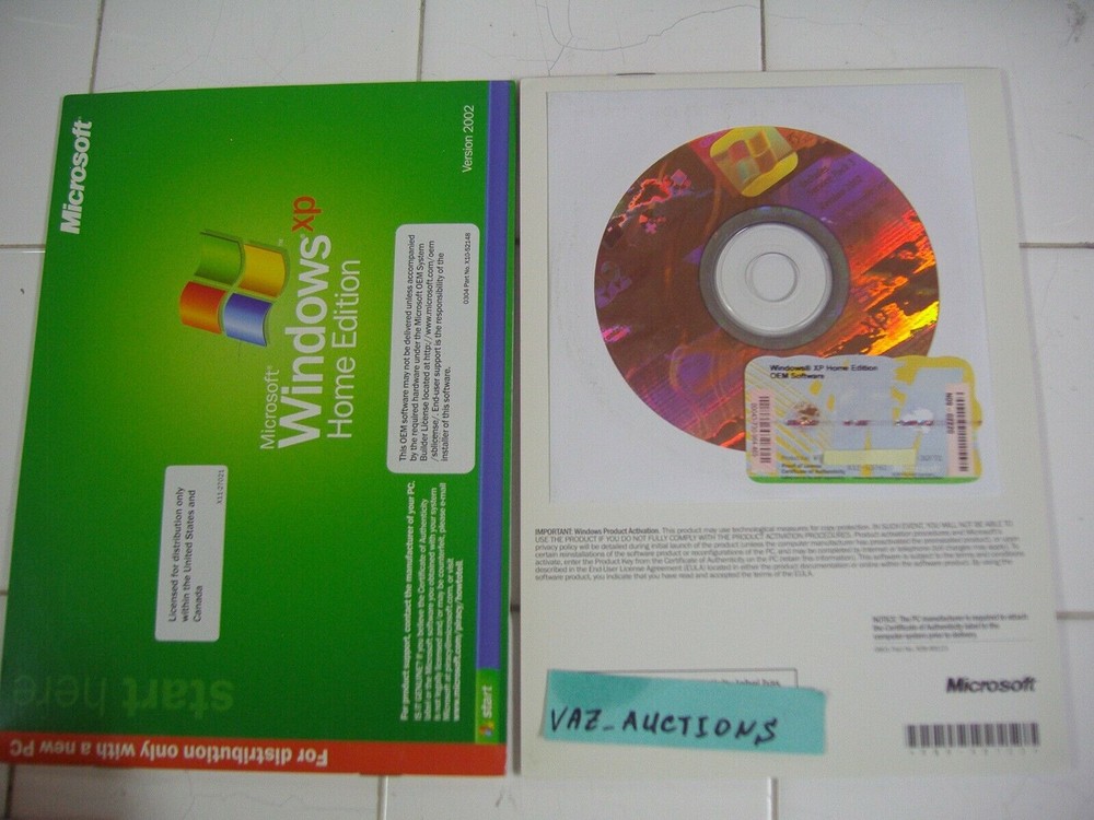 MICROSOFT WINDOWS XP HOME FULL w/SP3 OPERATING SYSTEM OS MS WIN =NEW=