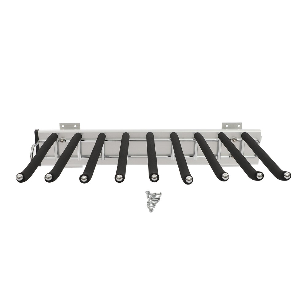 Durable Wall-Mounted Trouser Rack with Smooth Round Balls and Handle