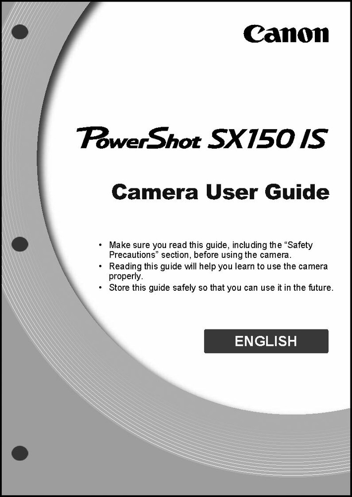 Canon Powershot SX150 IS Digital Camera User Instruction Guide  Manual