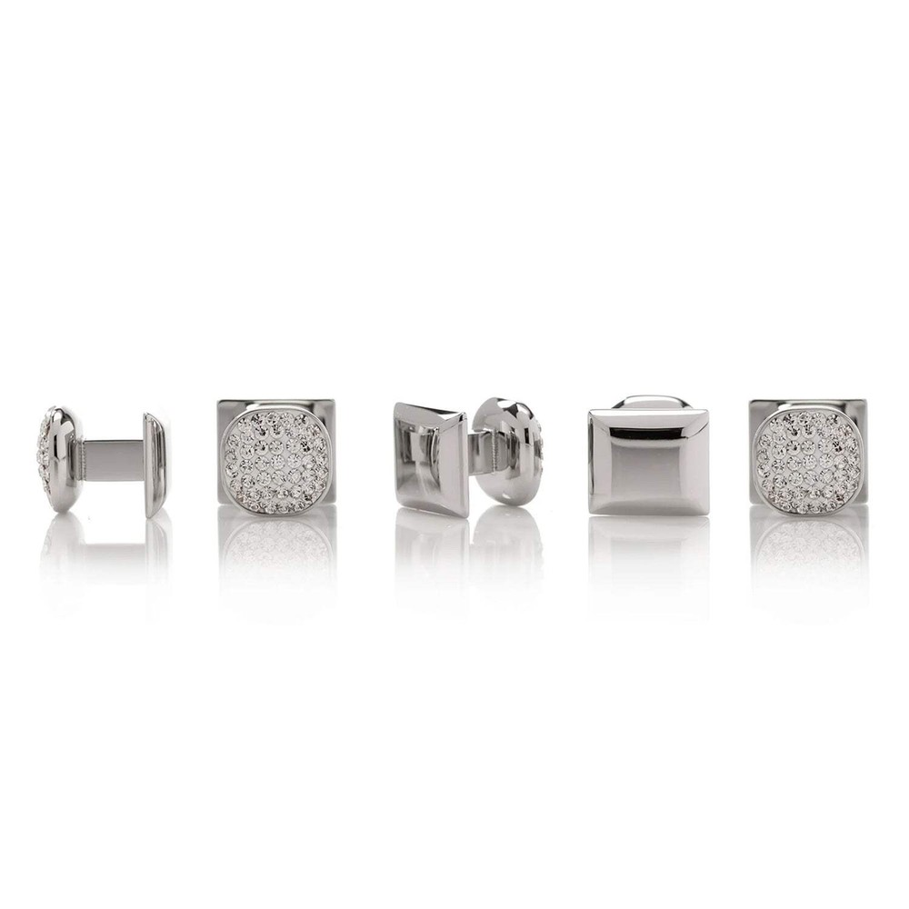 Stainless Steel White Pave Crystal 5-Studs