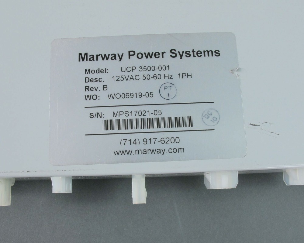 Marway Power Systems UCP 3500-001 Universal Control Panel Power Distribution