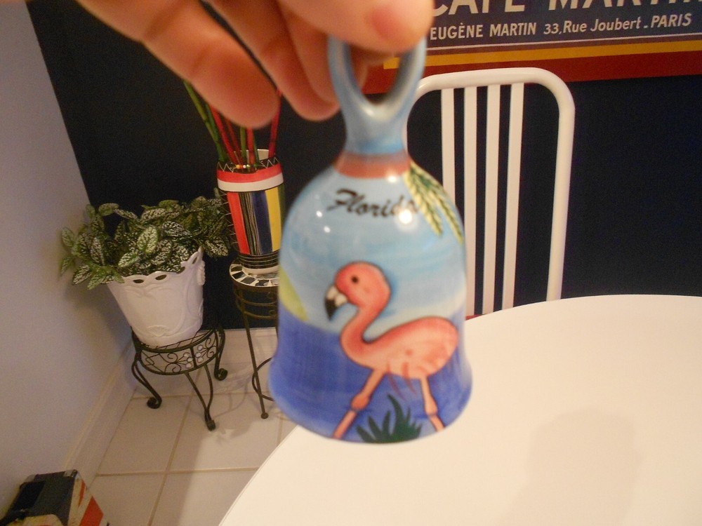 FLORIDA CERAMIC SOUVENIR BELL 5" HIGH
