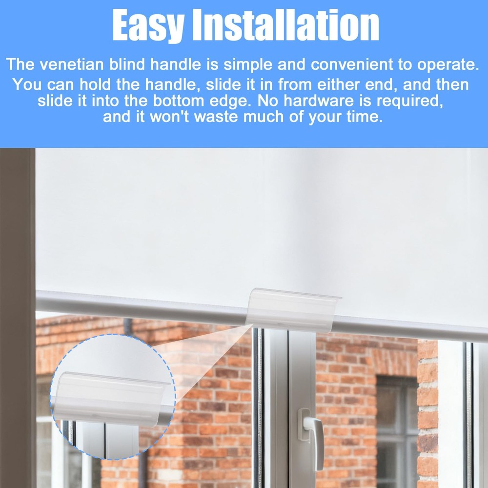 8pcs Roller Window Shades Pulls, Plastic Transparent Roller Window Shade Pull...