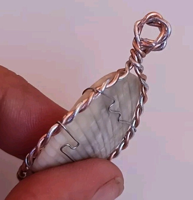Wire Wrapped Shell Pendant