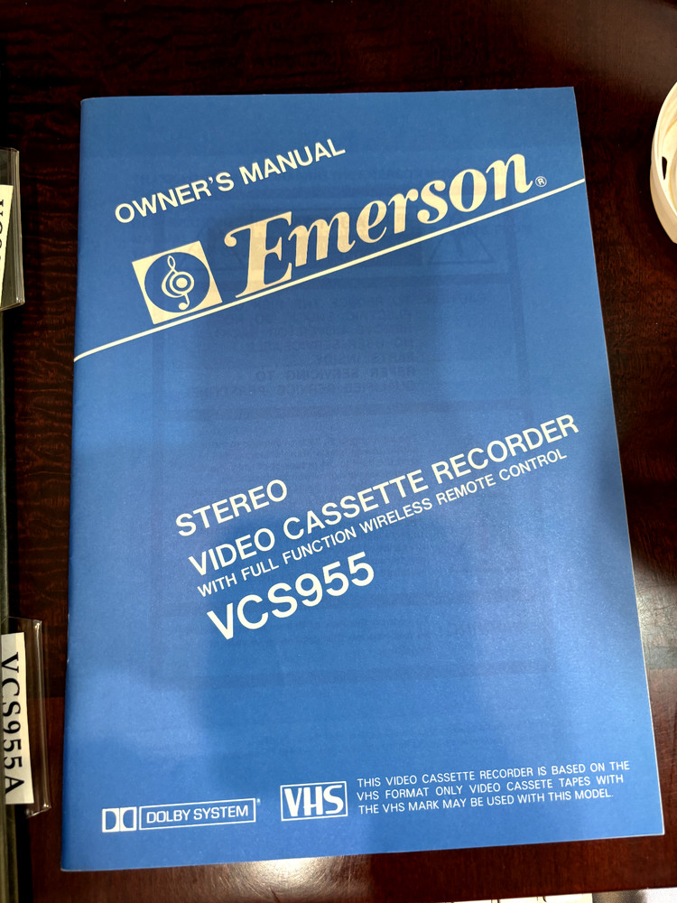 EMERSON VCR955 VCR-955 Owners Manual - User Guide  **ORIGINAL**