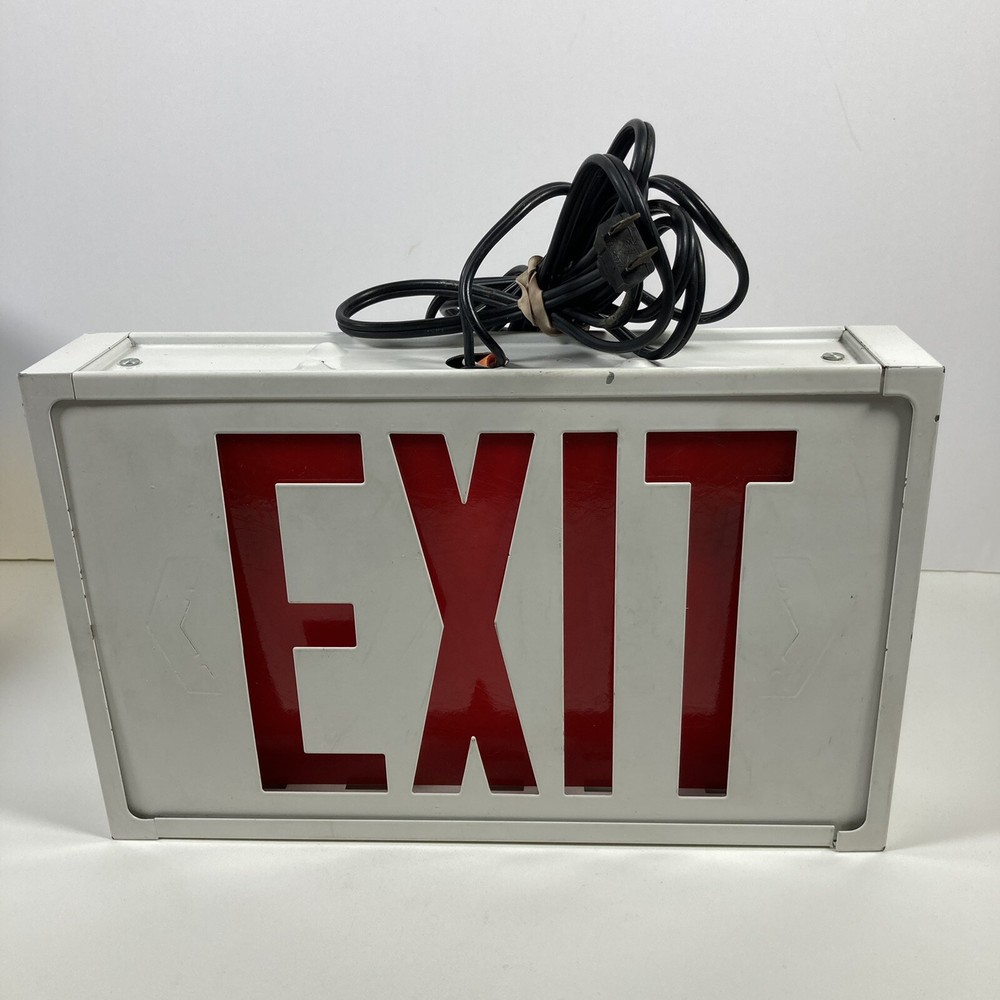 AtLite PNL-RU LED-Exit Sign Light, White Housing, Universal Face Tested Working