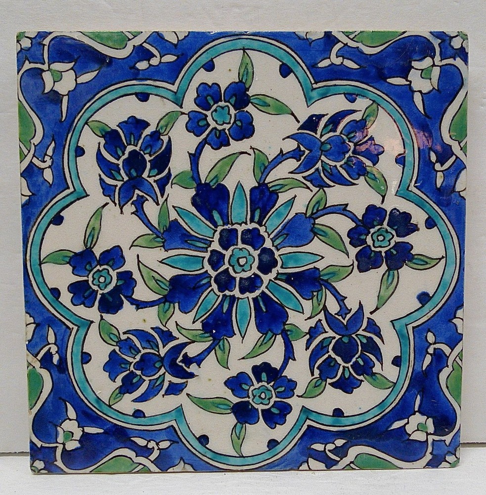 Vintage Floral Tile from Spain