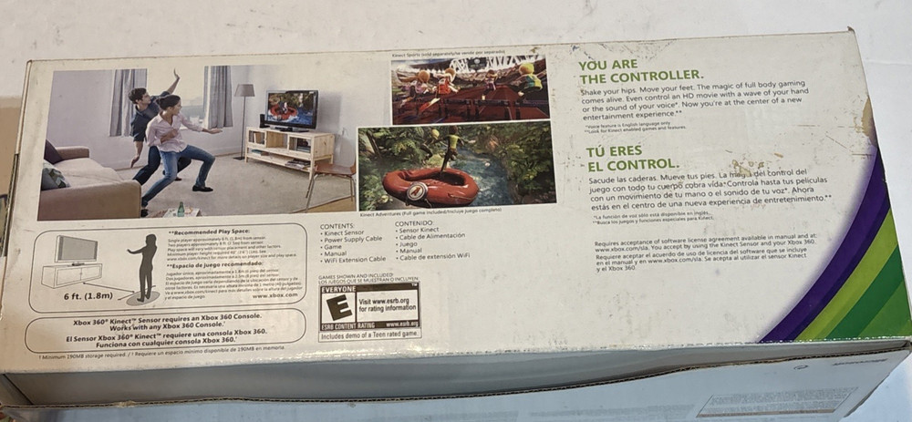 Microsoft Xbox 360 Kinect Motion Sensor Open Box w/ Kinect Adventures Sealed