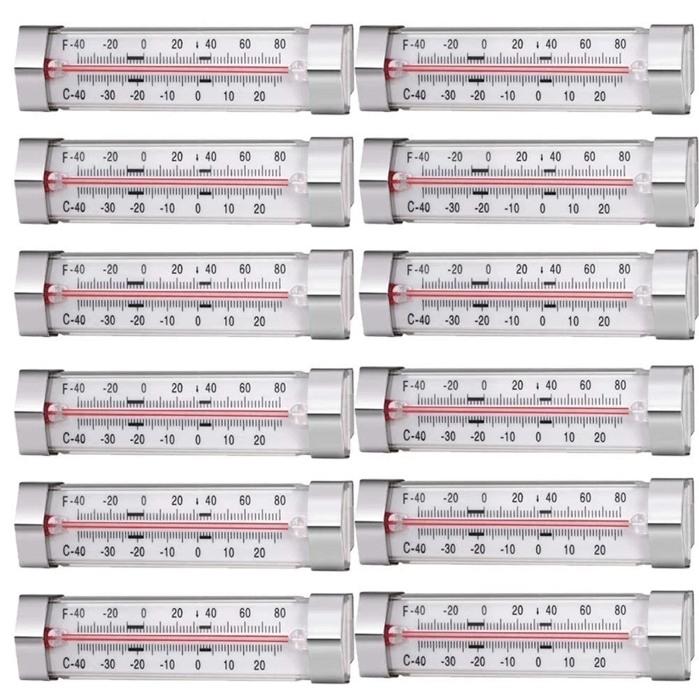 12 Pack Fridge Refrigerator Freezer Thermometer Transparent