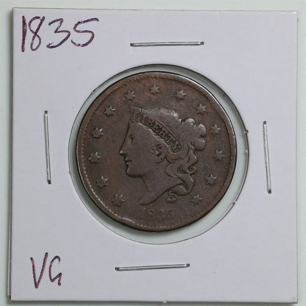 1835 1C Matron Head Large Cent in VG Condition #11484