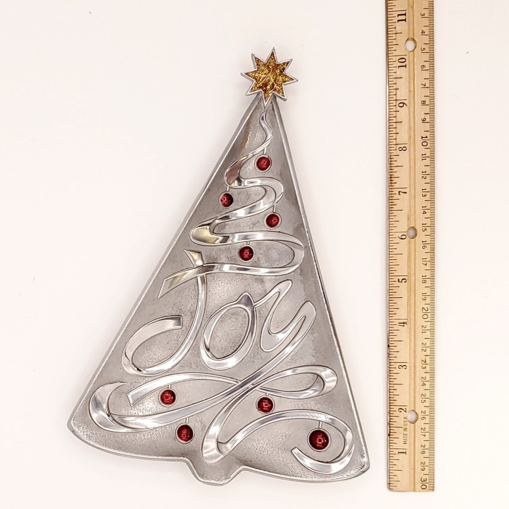 Lenox Metal Serveware Christmas Tree Joy Candy Dish