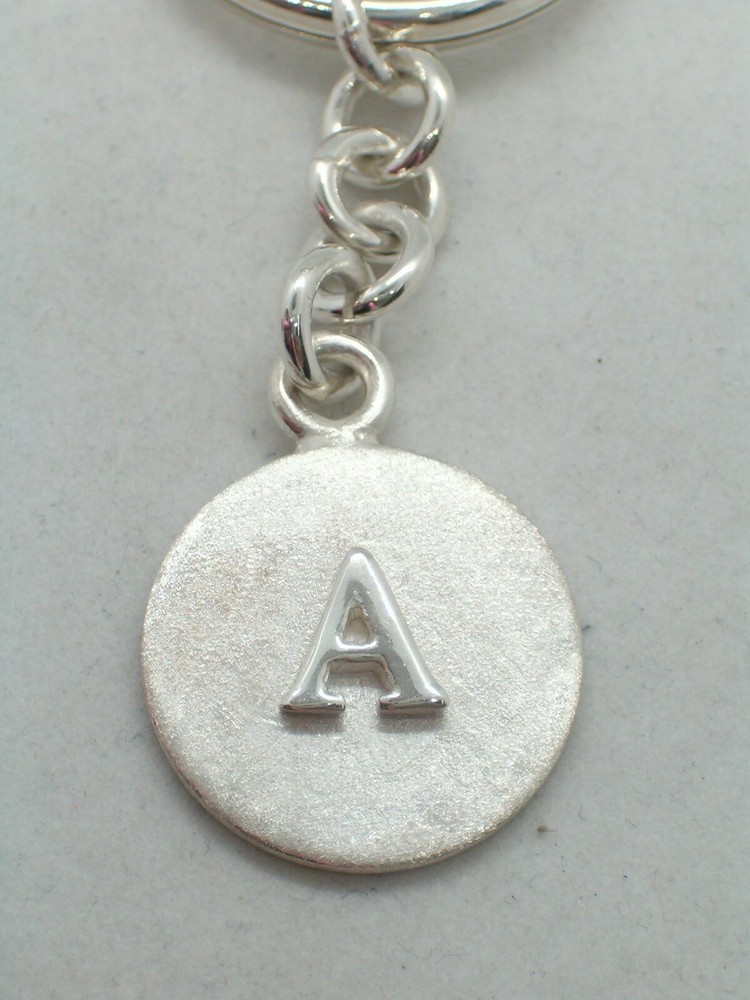 Keychain with letter - A - 925 Silver - initial - alphabet - breeze -