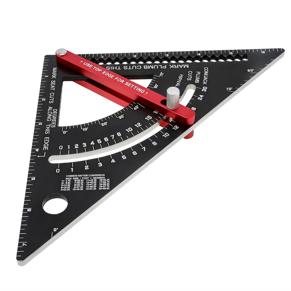 7 Inch Aluminum Alloy Positioning Adjustable Angle Triangle Ruler with Adjustabl