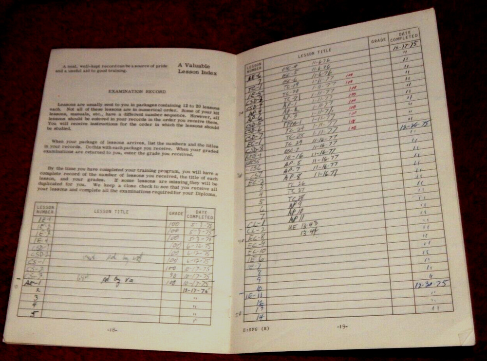 Vintage National Technical Schools Student Guide Book