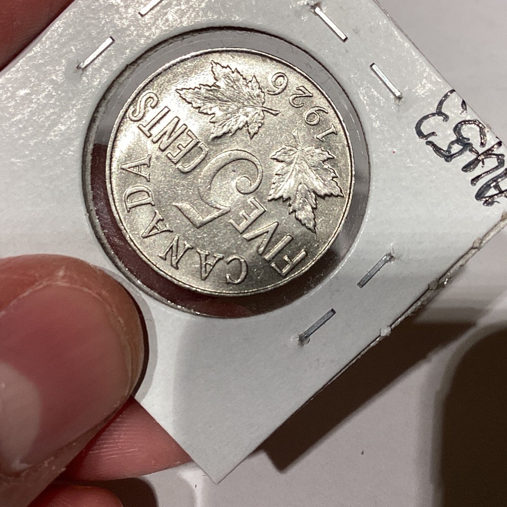 1926 canada 5 cent near 6 AU