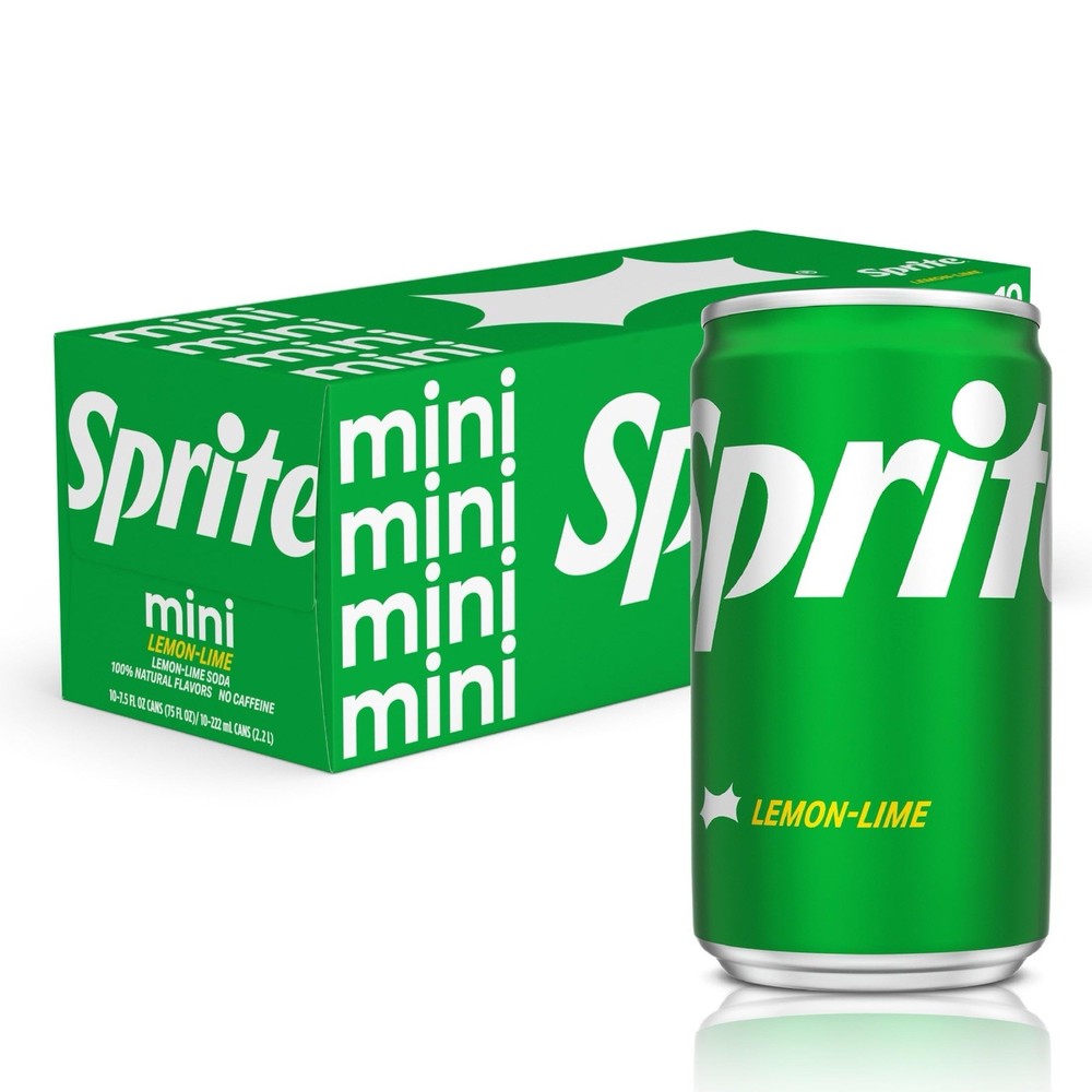 :.Sprite 🍋 Mini-Can 7.5oz, 10 Can Pack.: