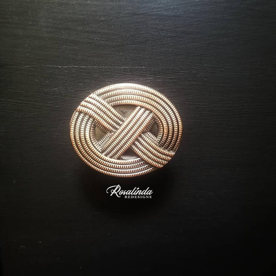 1-1/2" Braid Oval Knob Red Brushed Copper