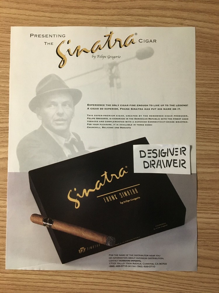 Felipe Gregorio Sinatra Cigars Print Ad Advertisement