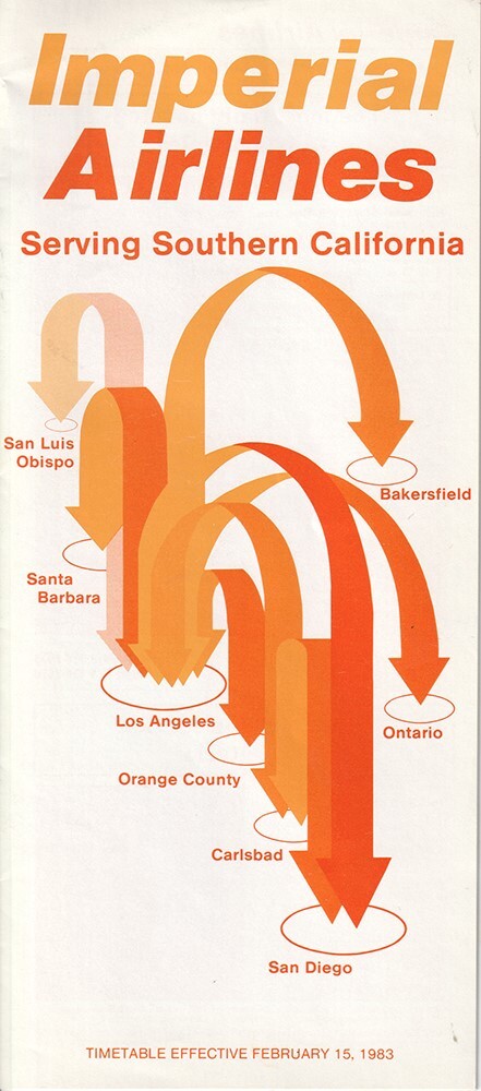 Imperial Airlines timetable 1983/02/15