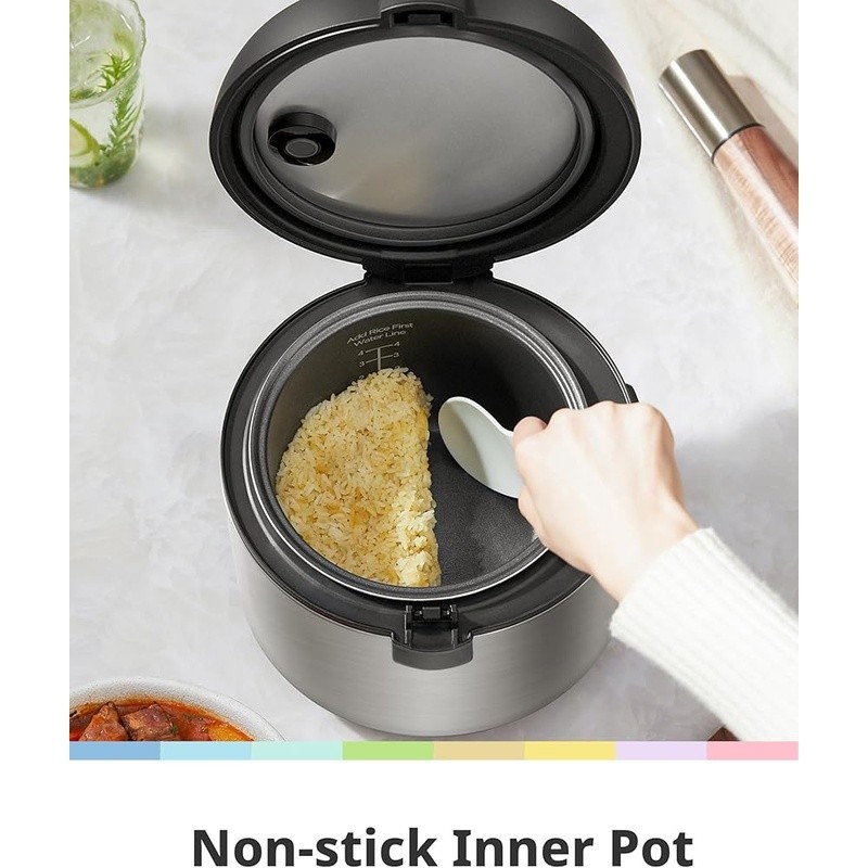 Multifunctional Rice Cooker 2Qt Programmable 6 Cooking Functions Dishwasher Safe