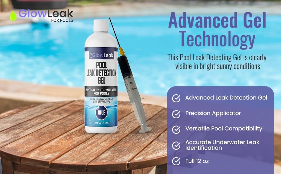 Professional Pool Leak Detection Kit + 2 Precision Dispensing Applicators wit...