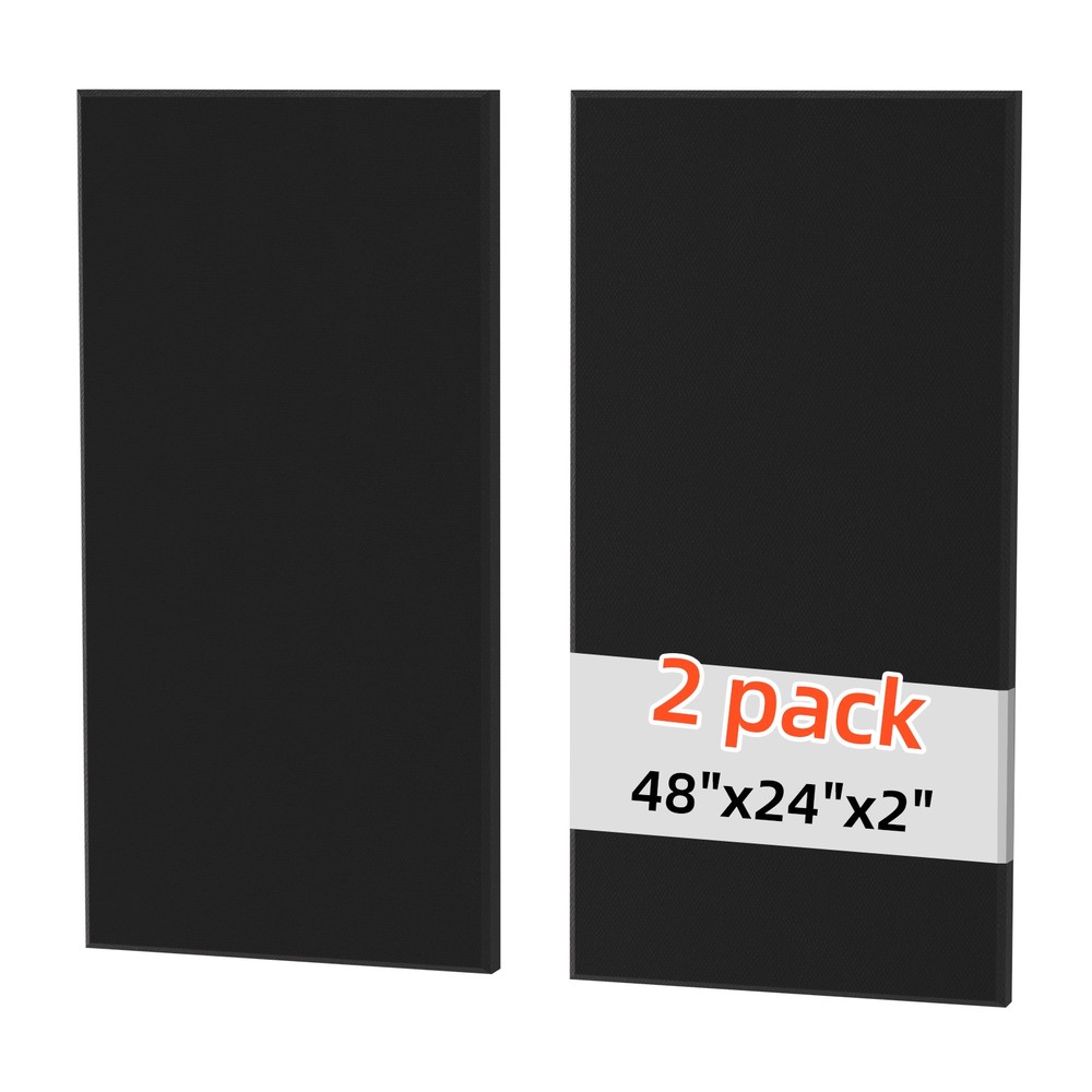 Acoustic Panel Wall 2 Pack, 48"x24"x2" Fabric Wrapped Wall Panel Sound Proof