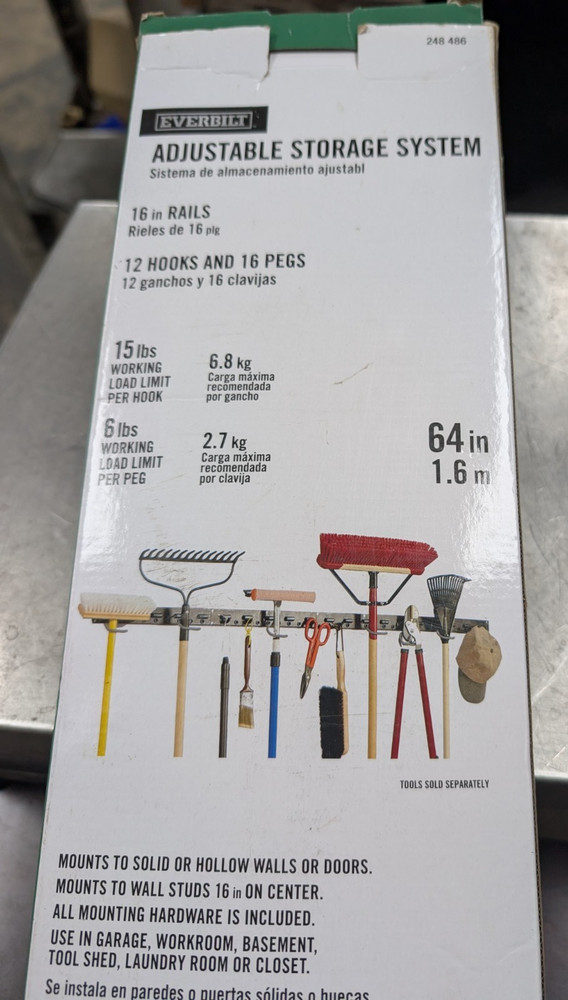 🤪 EVERBILT WALL MOUNT ADJUSTABLE STORAGE SYSTEM 248486