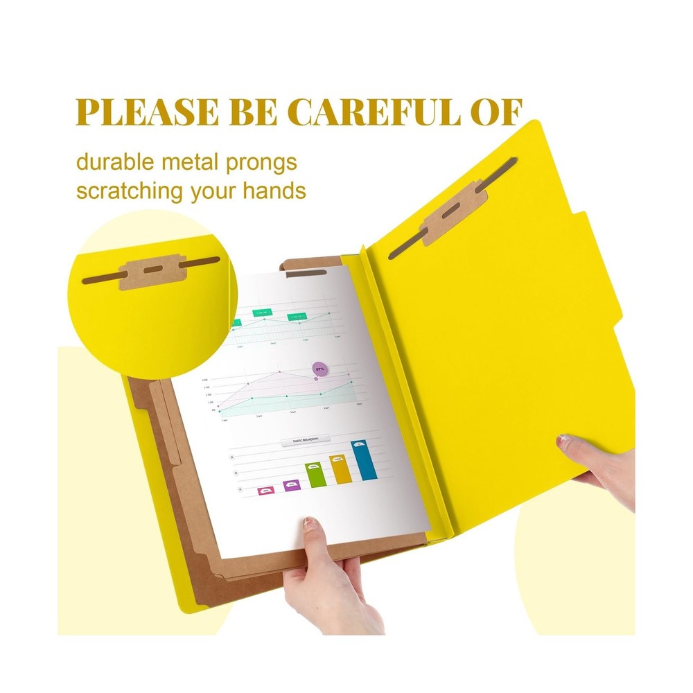 Skyygemm 60 Pcs Classification Folders Letter Size, 3 Divider Pressboard File...