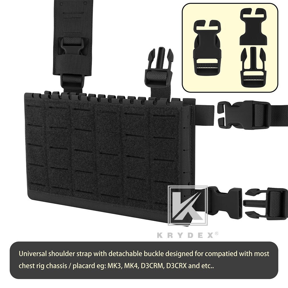 KRYDEX Micro Fight Shoulder Fat Strap & Back Strap Laser-cut Molle Strap Black