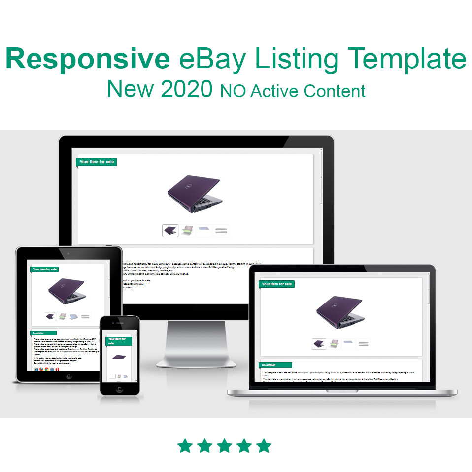 Responsive eBay Listing Template - New NO Active Content