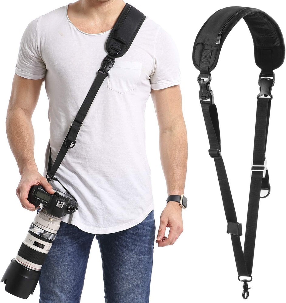 Waka Rapid Camera Neck Strap with Quick Release and Safety Tether, Black NEW