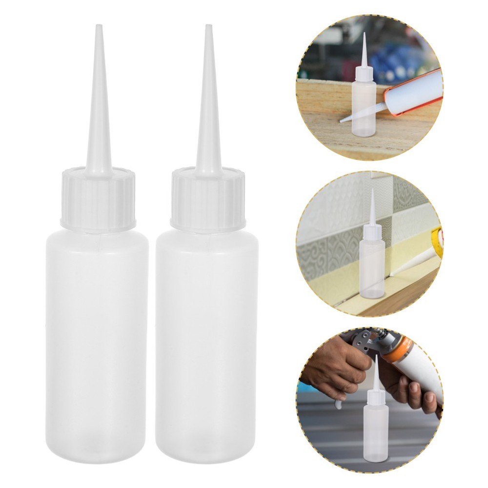100 Pcs Sewing Agent Bottle Plastic with Nozzle Tip Squeeze Needle Pointed