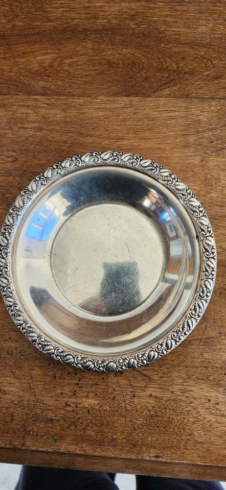 Smal Sterling Silver Bowl Decorative Rim