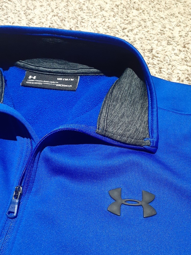 UNDER ARMOUR Jacket Men's Medium Loose ColdGear Fleece 1/4 Zip Pullover