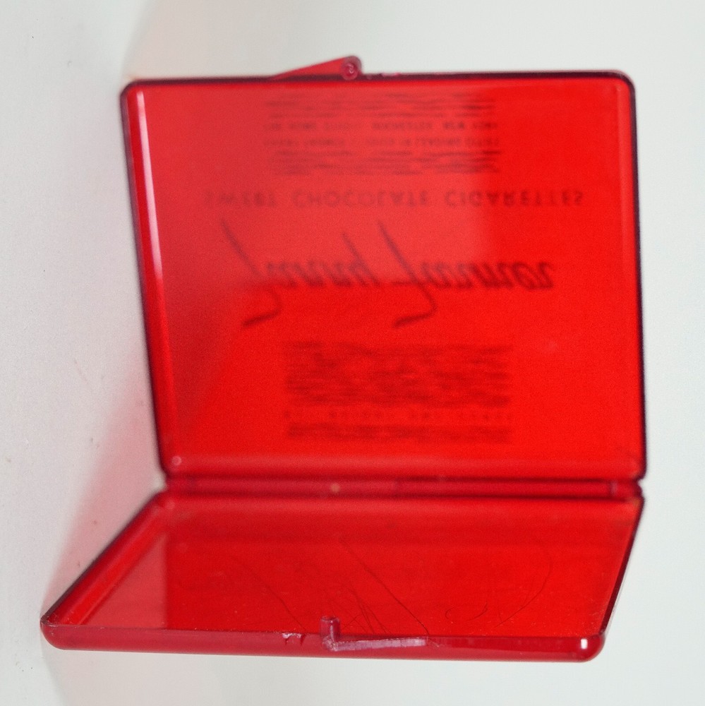 🔥 Fanny Farmer Translucent Red Plastic Case for Chocolate Cigarettes (empty)