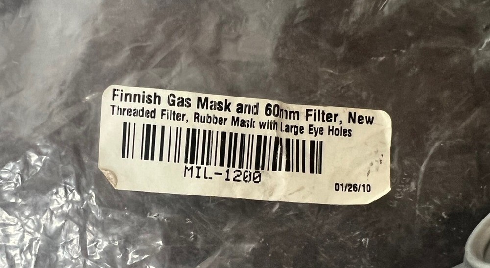 Finnish Gas Mask and 60mm Threaded Filter
