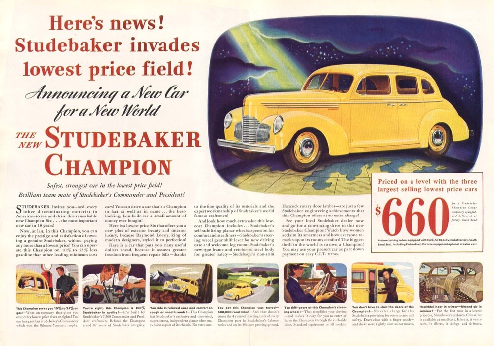Studebaker invades lowest price field! Ad 1939