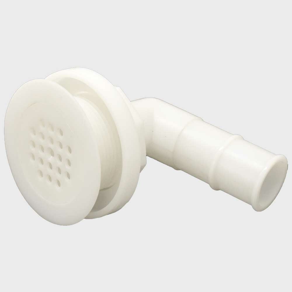 Marine East Boat Shower Drain 106-6322W-K | Elbow 1 1/8 Inch White